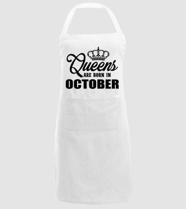 Queens are born in October model alb pe tricou