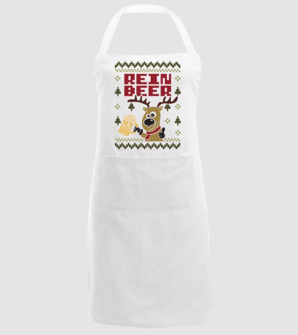 Reinbeer ugly sweater model alb pe tricou