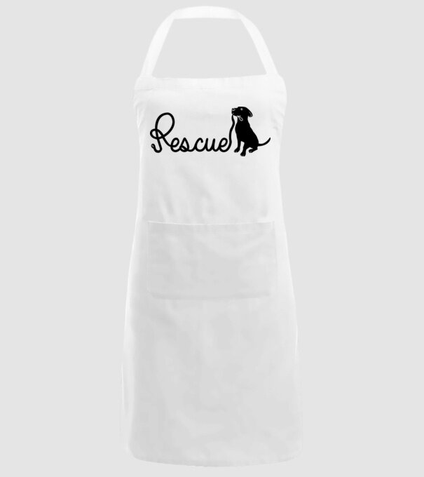 Rescue dog model alb pe tricou
