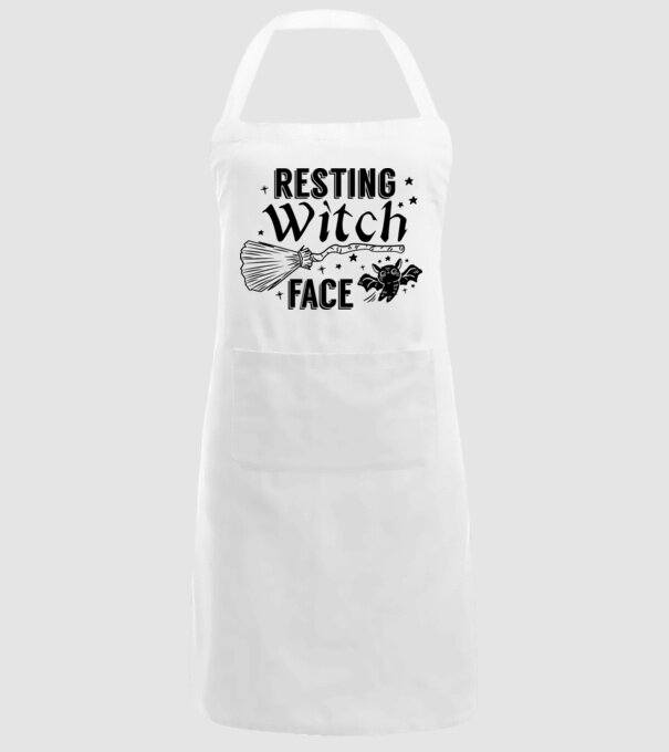 Resting Witch face model alb pe tricou
