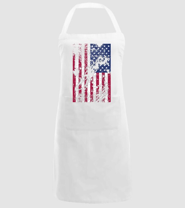 ripped flag U.S. model alb pe tricou