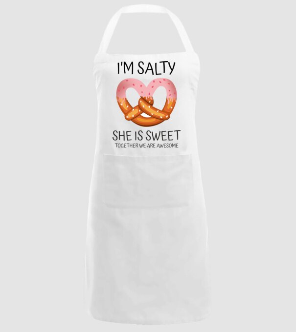 'I''m Salty She is sweet' model alb pe tricou