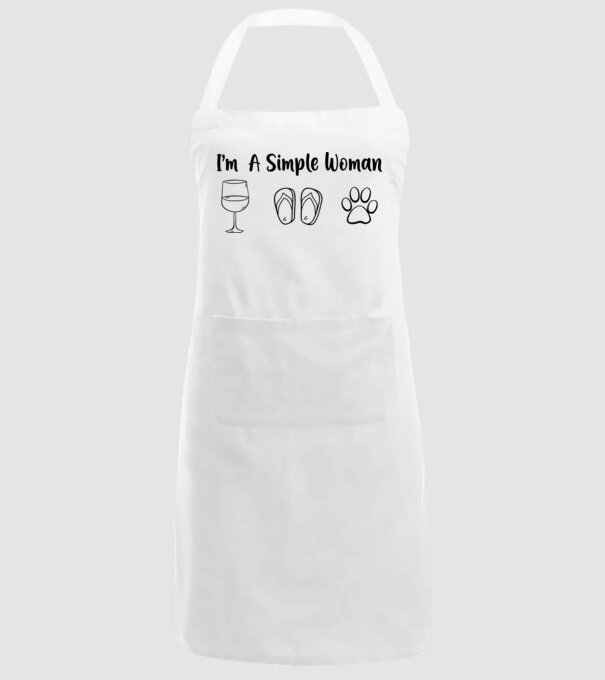 Simple doggy woman model alb pe tricou