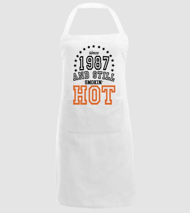 'Since and still smokin'' hot - 1987' model alb pe tricou