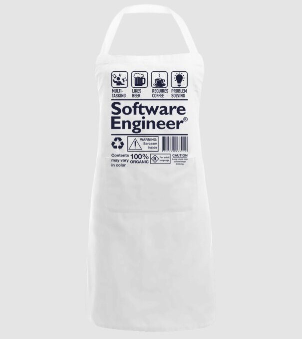 Software Engineer model alb pe tricou
