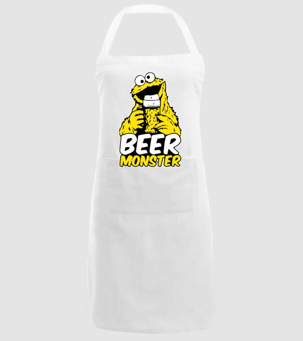 Monstru bere model alb pe tricou