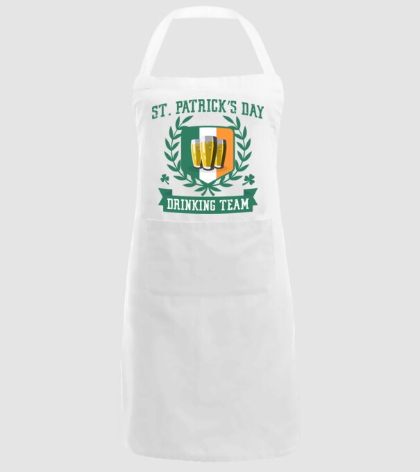 St Patrick Drinking team model alb pe tricou
