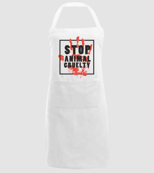 Stop animal cruelty model alb pe tricou