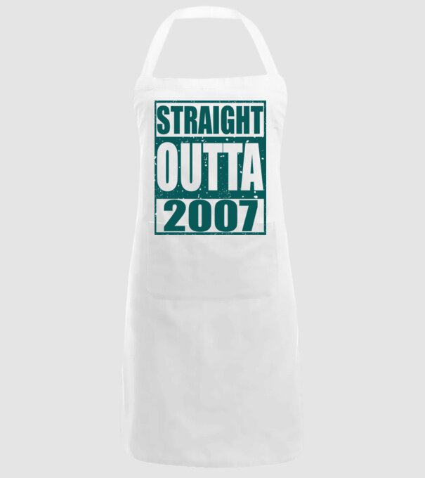Straight Outta - 2007 model alb pe tricou