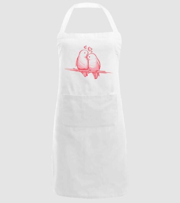Păsări îndrăgostite model alb pe tricou