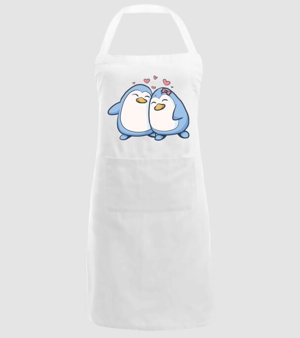 PINGUIN ÎNDRĂGOSTIT model alb pe tricou