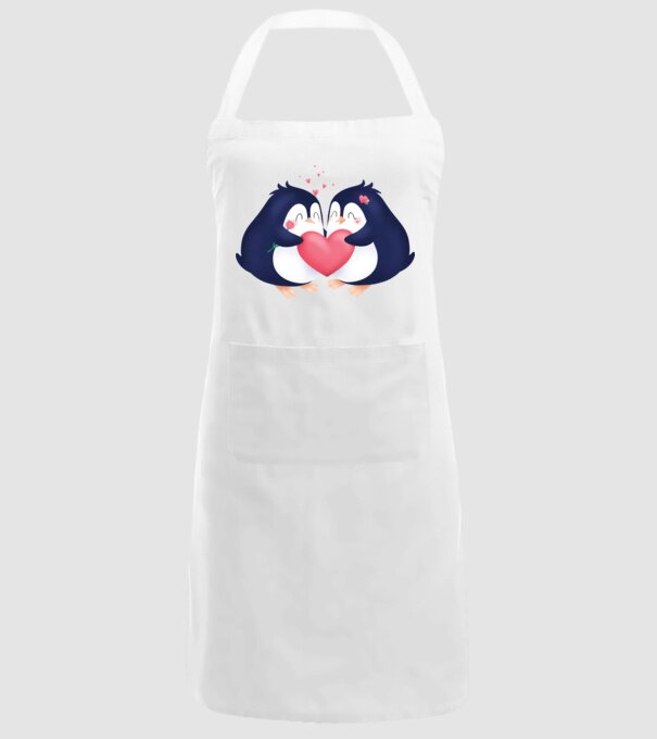 PINGUIN ÎNDRĂGOSTIT model alb pe tricou