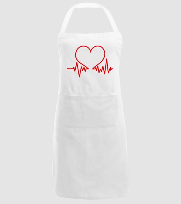ECG inimă model alb pe tricou