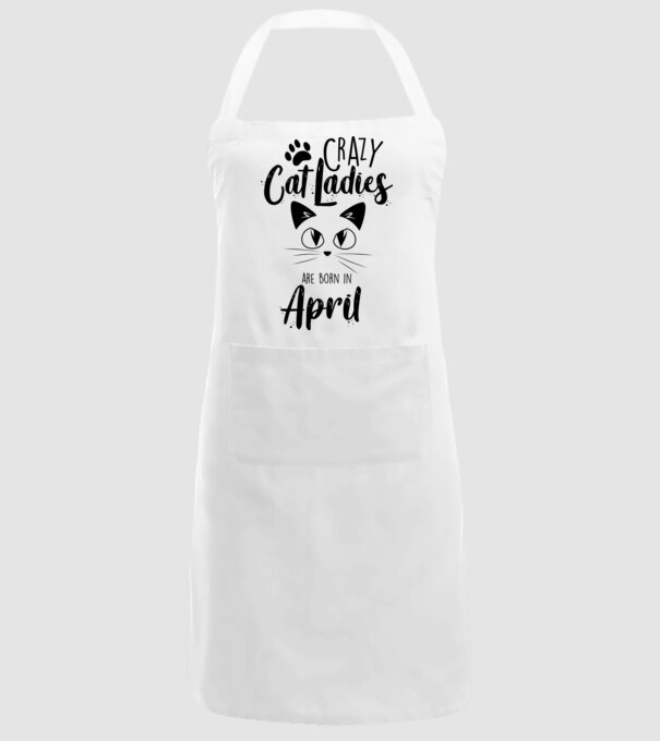 Crazy Cat Ladies are born in April model alb pe tricou