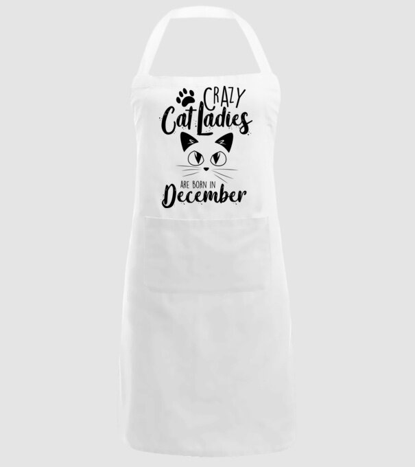 Crazy Cat Ladies are born in December model alb pe tricou