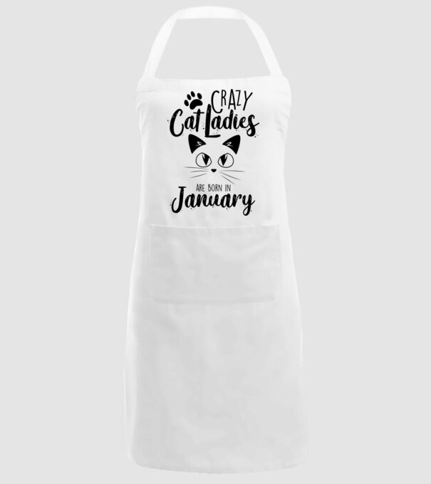 Crazy Cat Ladies are born in January model alb pe tricou