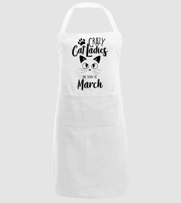 Crazy Cat Ladies are born in March model alb pe tricou
