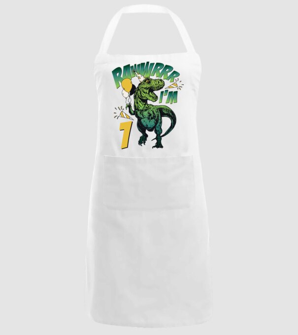 'Birthday Dinosaur rawww i''m 1' model alb pe tricou