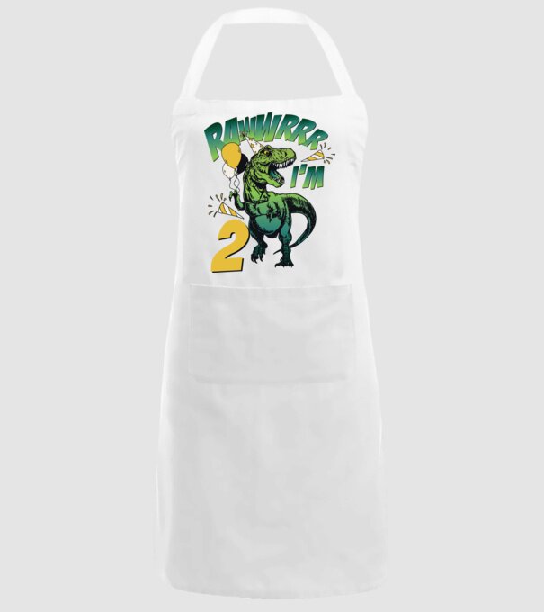 'Birthday Dinosaur rawww i''m 2' model alb pe tricou