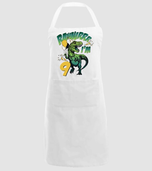 'Birthday Dinosaur rawww i''m 9' model alb pe tricou
