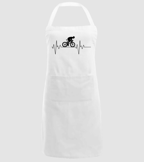 Biker Heartbeat model alb pe tricou