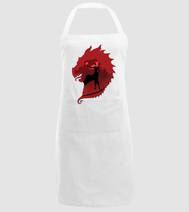 The Dragon model alb pe tricou