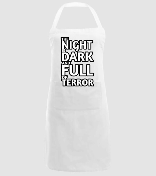 The night is dark and full of terror model alb pe tricou