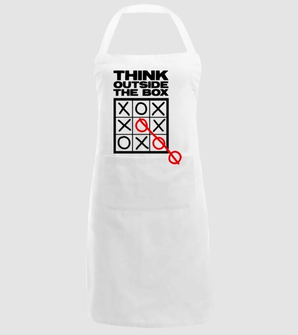 Think outside the box model alb pe tricou