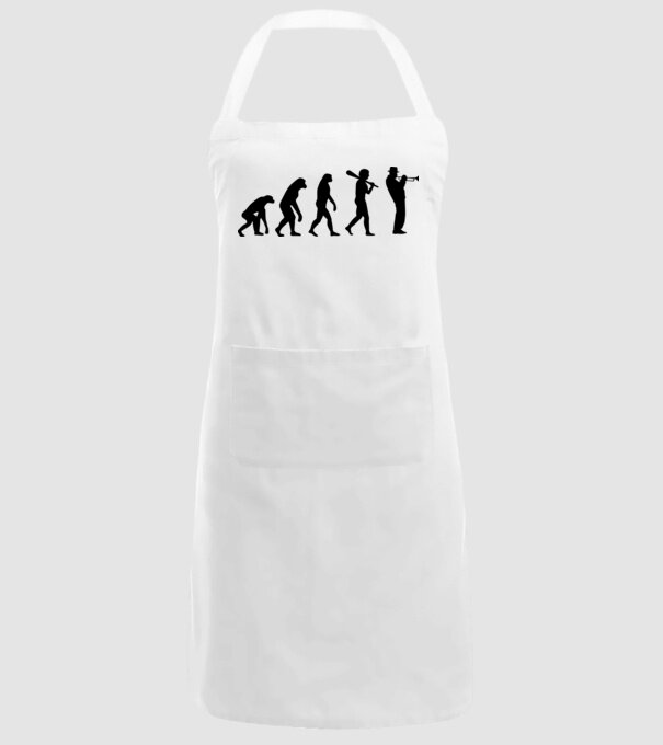 Trombitás evolúció model alb pe tricou