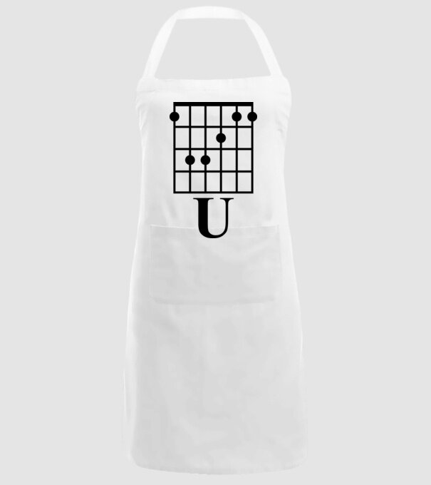 U Chord model alb pe tricou