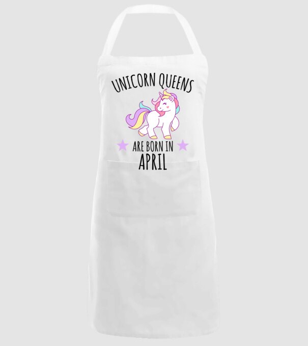 Unicorn queens are born in - April model alb pe tricou