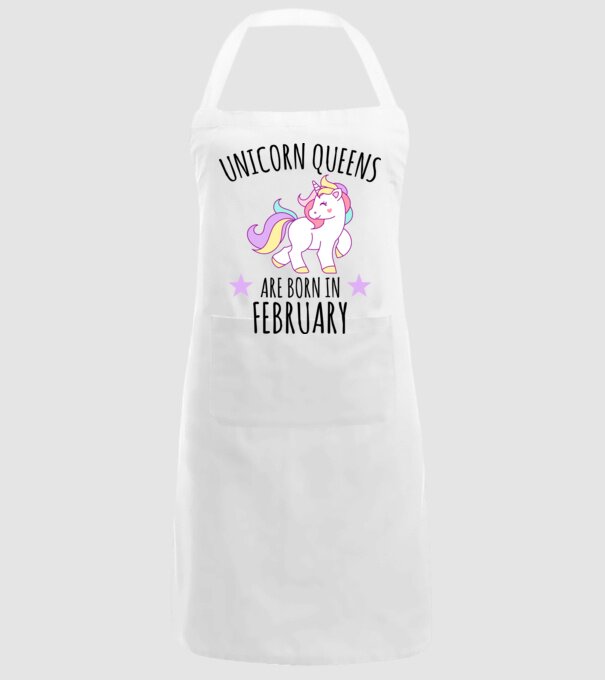 Unicorn queens are born in - February model alb pe tricou