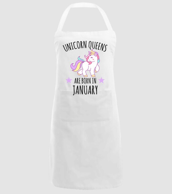 Unicorn queens are born in - January model alb pe tricou