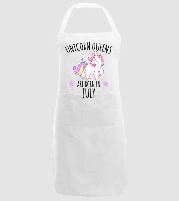 Unicorn queens are born in - July model alb pe tricou