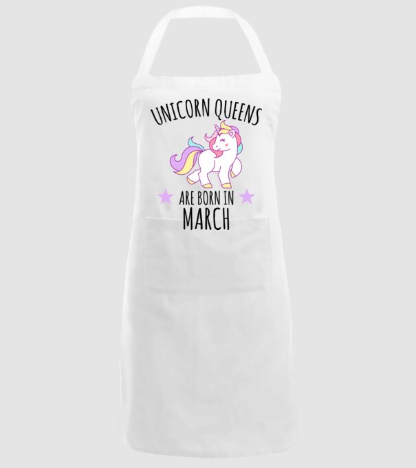 Unicorn queens are born in - March model alb pe tricou