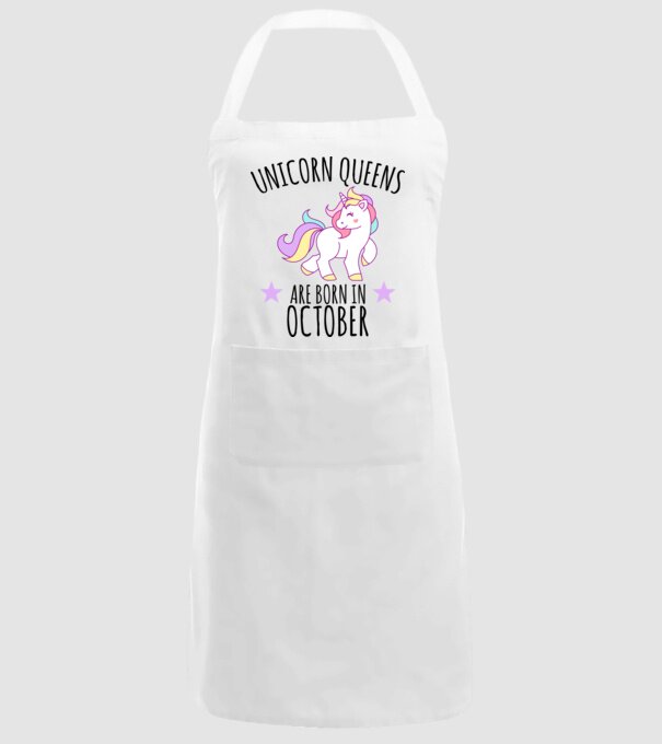 Unicorn queens are born in - October model alb pe tricou