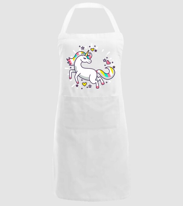 Unicorn Spark model alb pe tricou