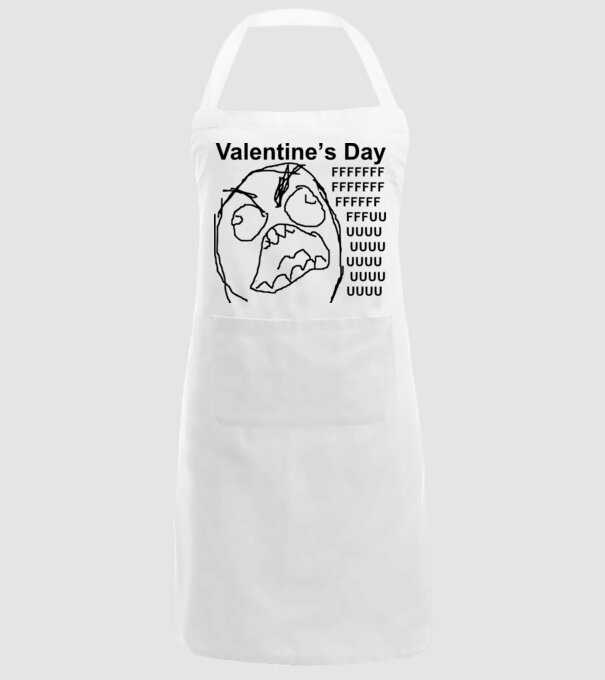 Valentines day fuuuu model alb pe tricou