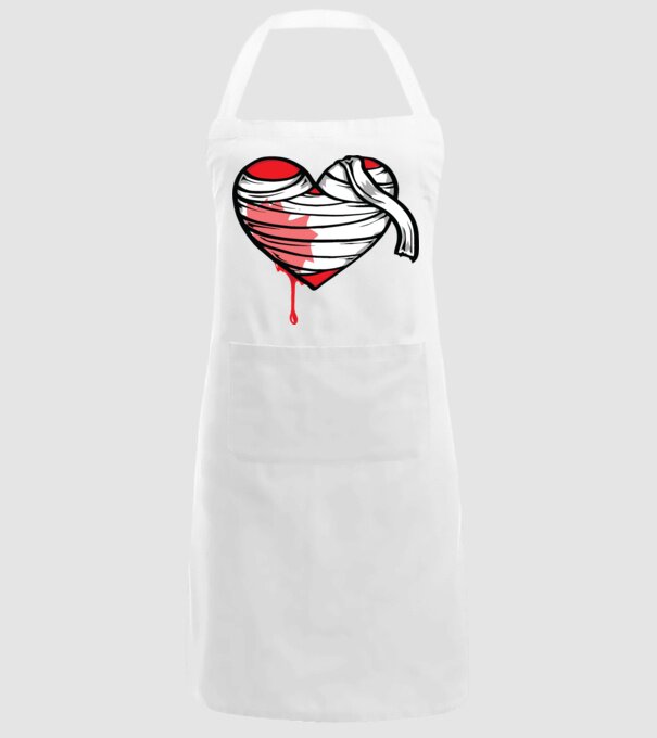 Inimă sângerândă model alb pe tricou