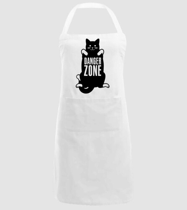 Zonă de pericol pisică model alb pe tricou