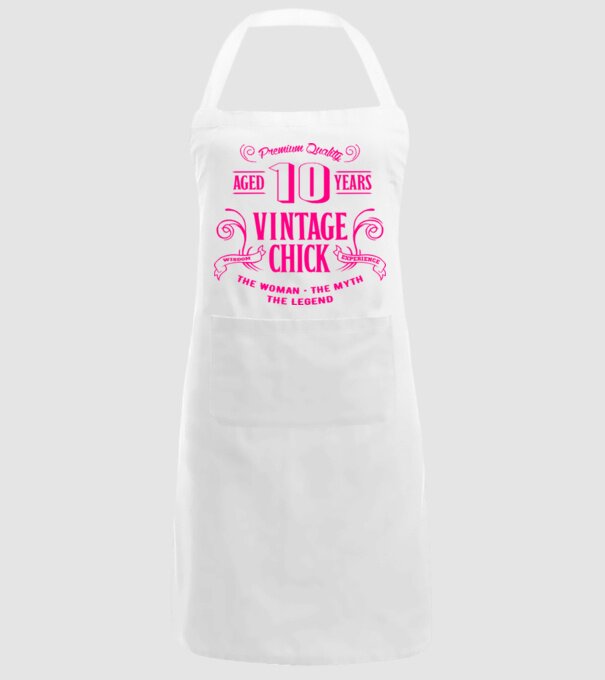 Vintage Chick - 10 model alb pe tricou
