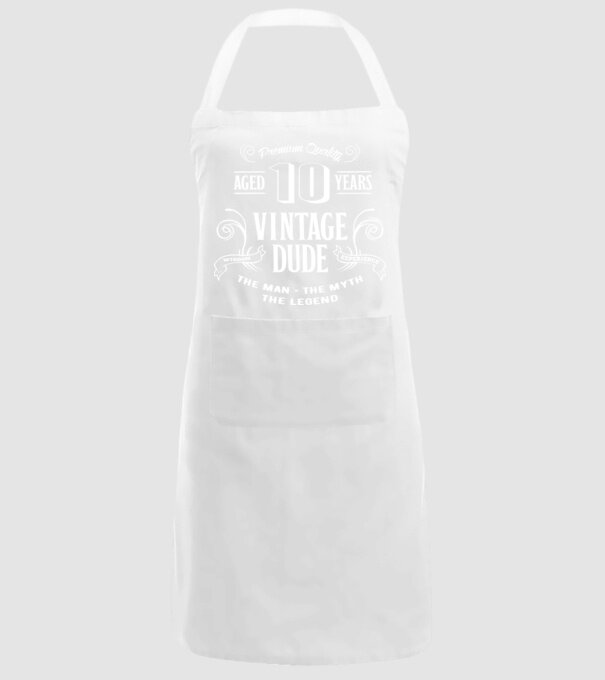 Vintage Dude - 10 model alb pe tricou