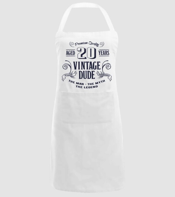 Vintage Dude - 20 model alb pe tricou