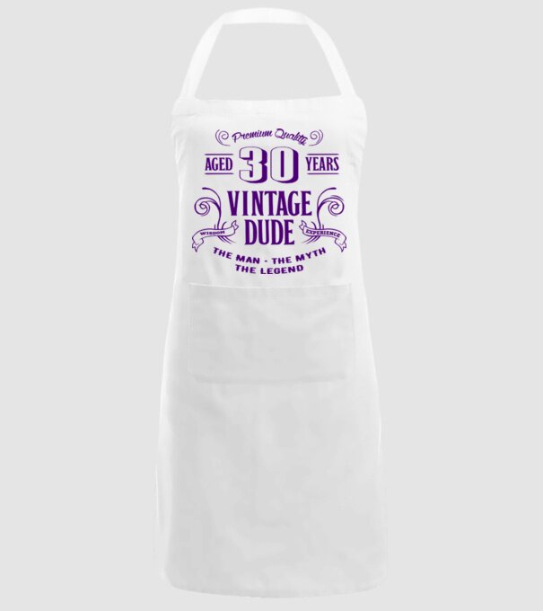 Vintage Dude - 30 model alb pe tricou