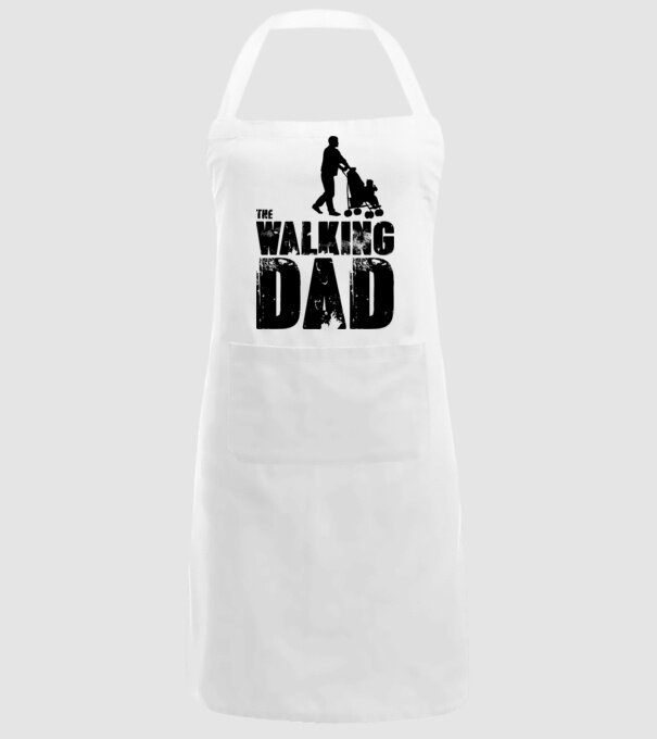 Walking dad model alb pe tricou