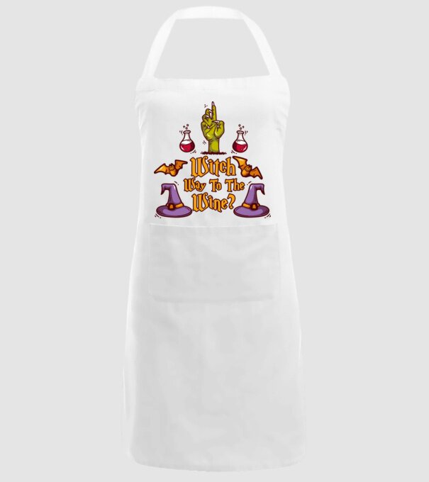 Witch way to the wine model alb pe tricou