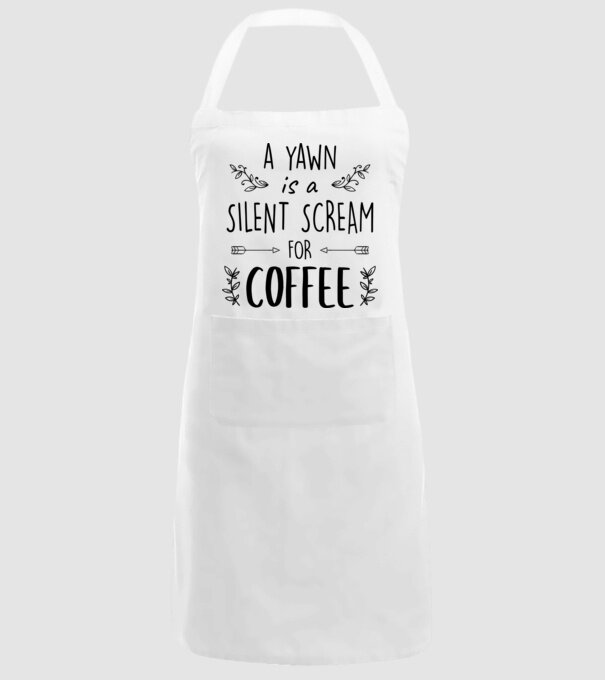 Yawn is a silent scream model alb pe tricou