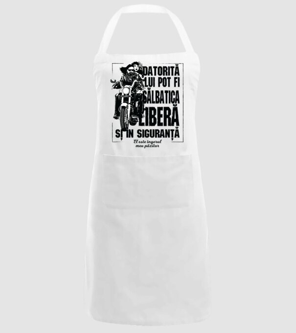 datorită lui pot fi sălbatică, liberă și în siguranță - el este îngerul meu păzitor model alb pe tricou