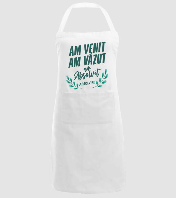 Absolvire model alb pe tricou