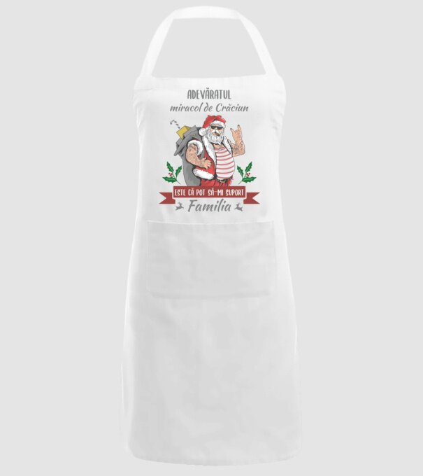 adevăratul miracol de Crăciun este că pot să-mi suport familia model alb pe tricou